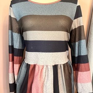 Stripped& Speckled Long Top or Dress!